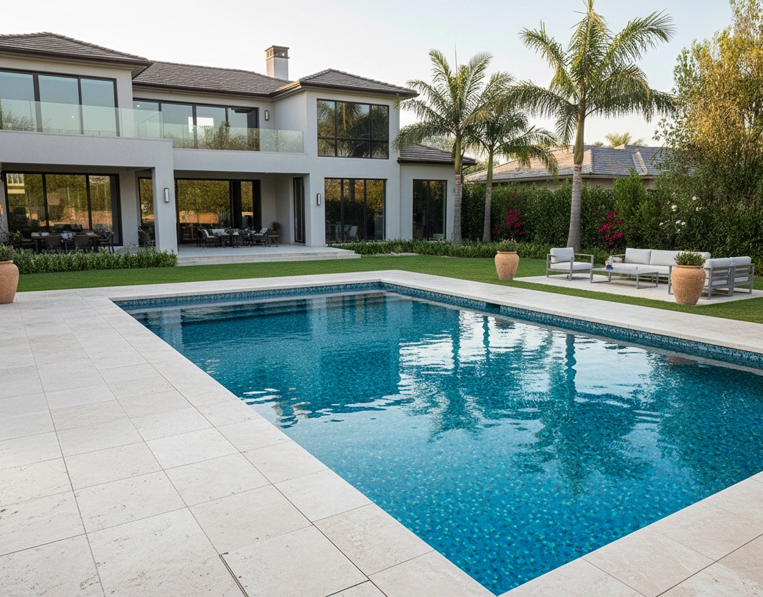 Alberca acabado en Mosaico Veneciano